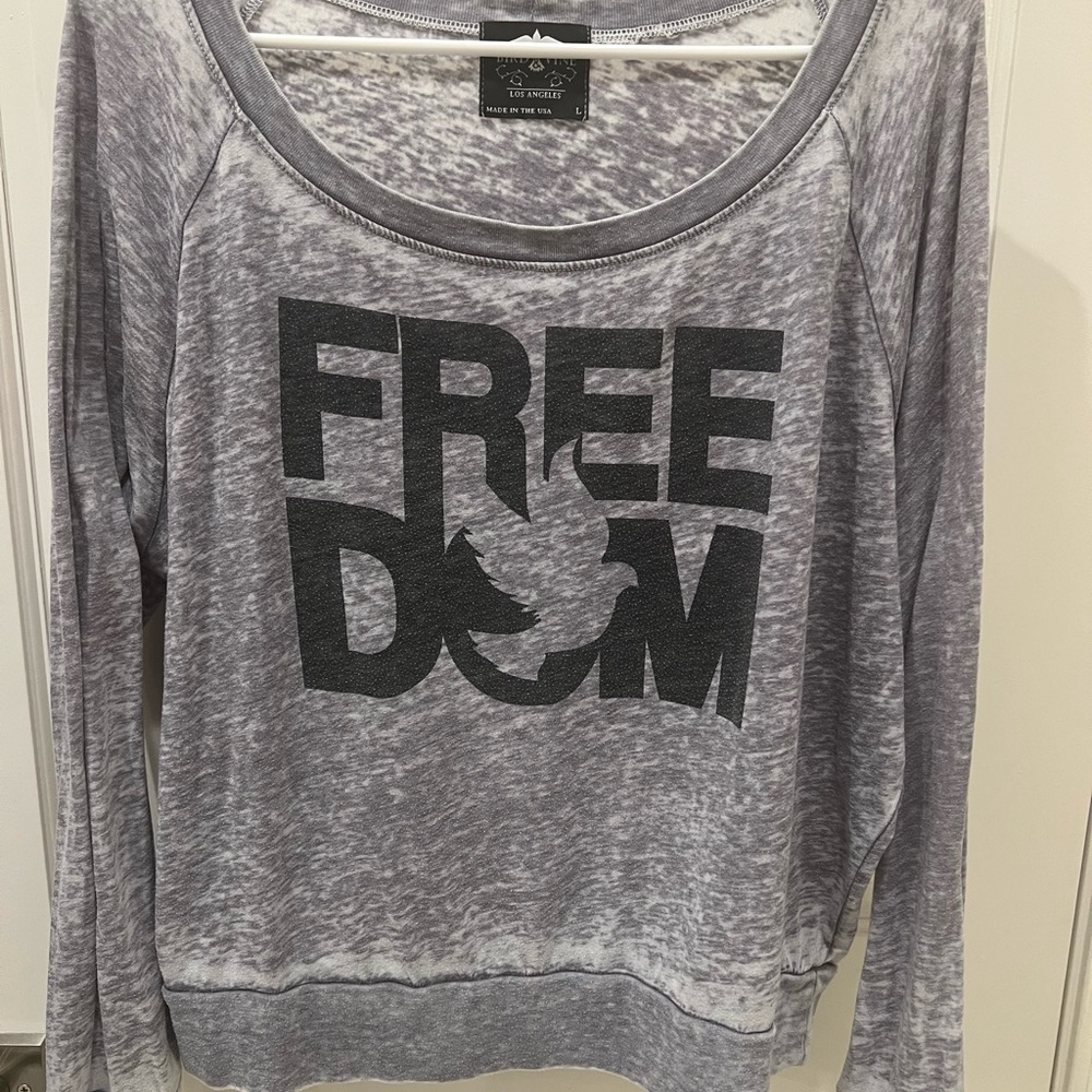 Gray Long Sleeve Freedom Tee